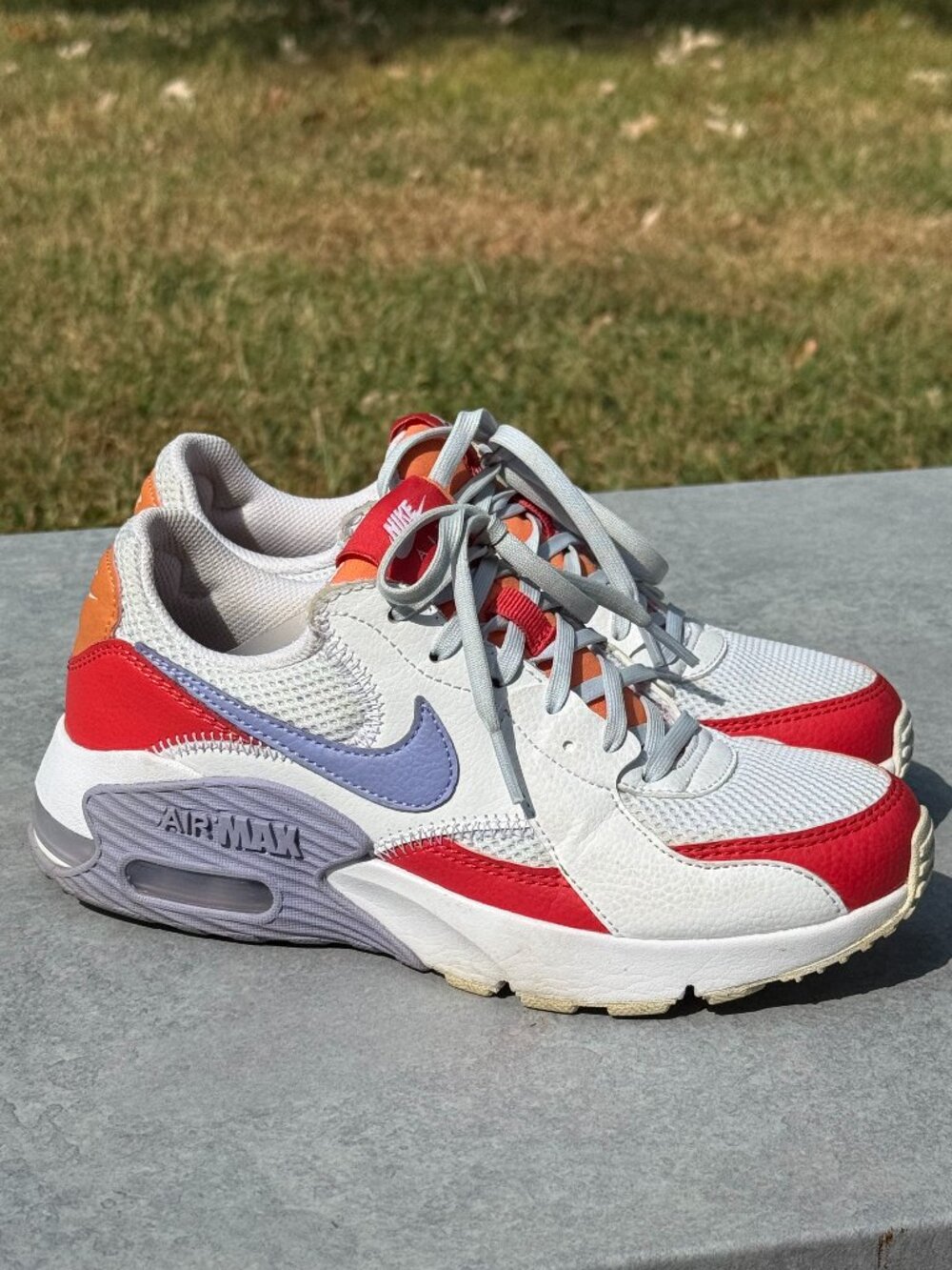Nike Air Max Excee Womens 6 White Red Purple Sneakers Y2K Retro 4219